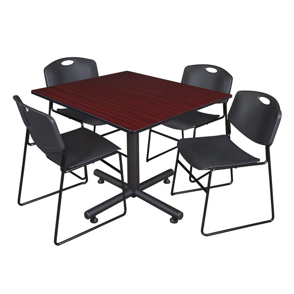 Kobe Kobe Square Table & Chair Set, Wood, Metal, Polypropylene Top TKB4848MH44BK - main